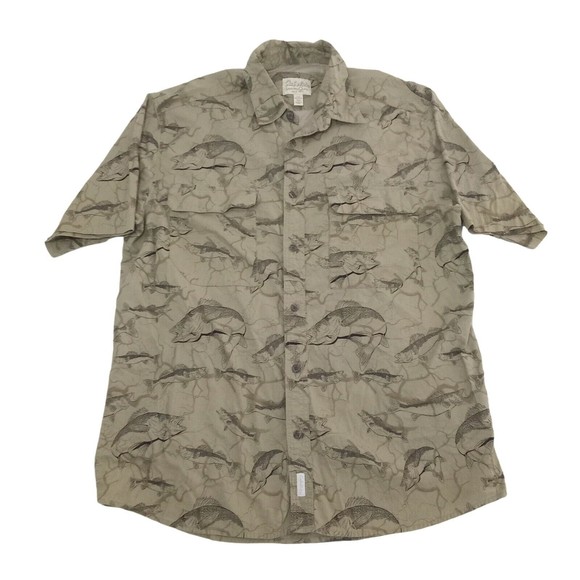 Cabela's‎ Legendary Quality Men's Large Shirt Bass Vented Button Up Short Sleeve - Picture 1 of 8